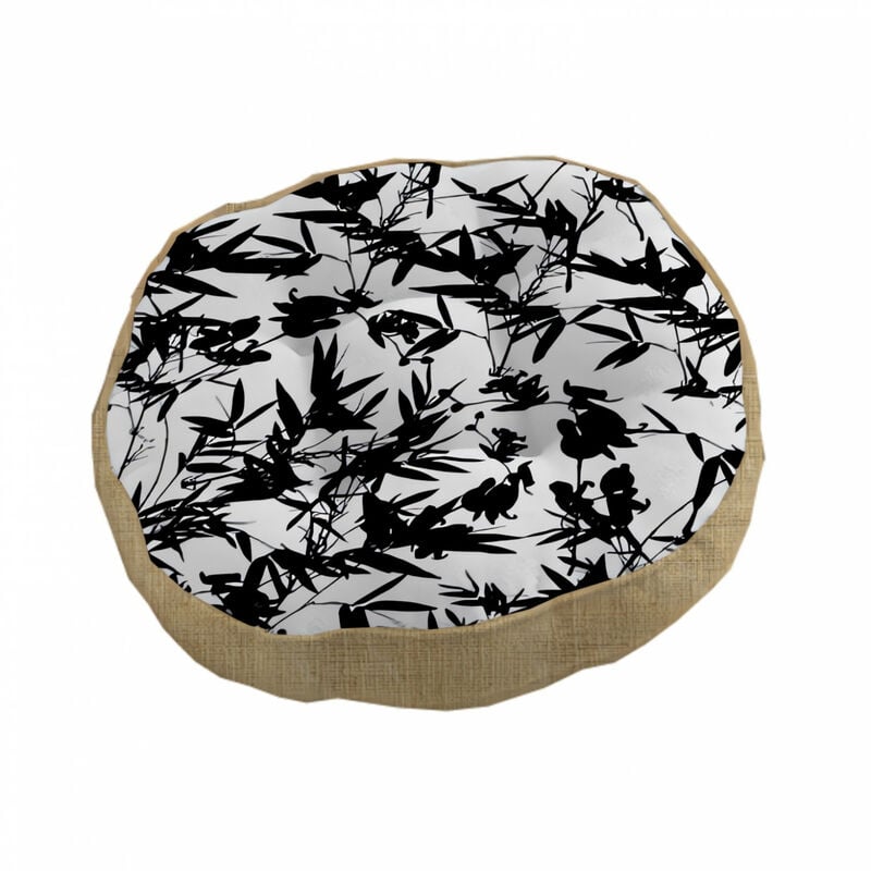 Soleil D Ocre - Coussin tapissier en coton rond 40x8 cm mayline, par Soleil d'ocre