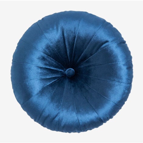 Coussin rond en velours (Ø38 cm) Kumba SKLUM         Bleu
