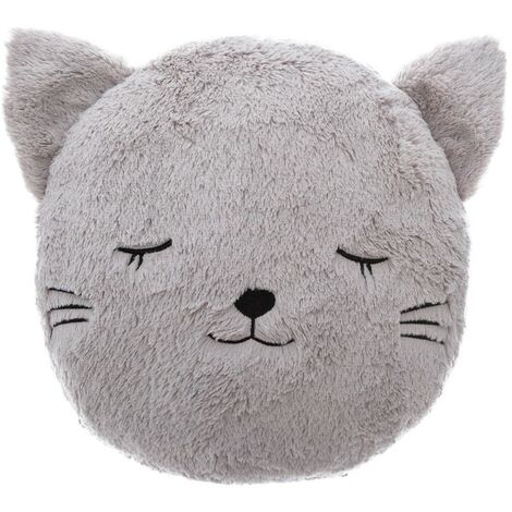Coussin rond fur chat - Gris