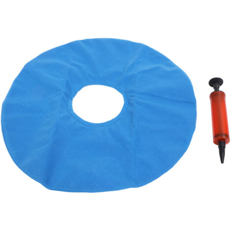 Coussin rond gonflable anti-escarres imperméable pour fauteuil roulant, bleu clair