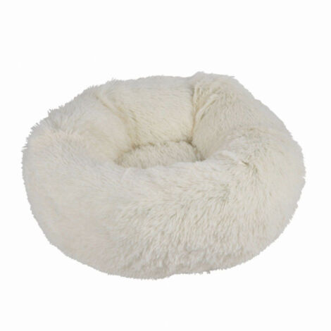 Coussin Rond pour Chien & Chat "Fluffy" 55cm Écru