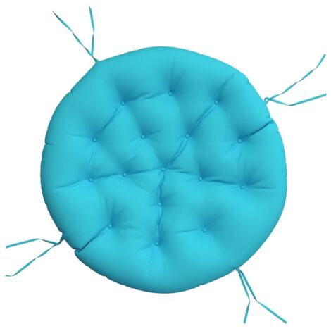Coussin rond turquoise Ø 100 x11 cm tissu oxford