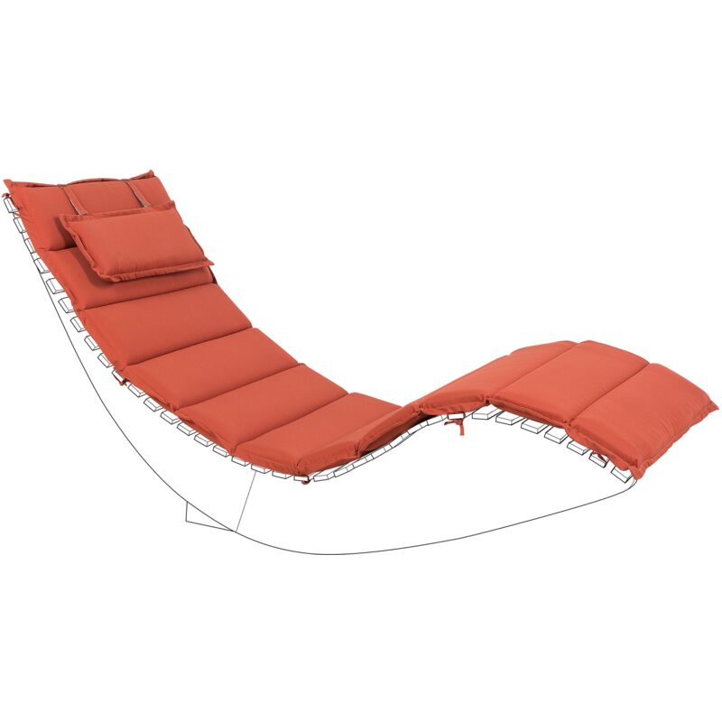 Beliani - Coussin pour chaise longue Brescia 60 x 180 cm en Tissu Imperméabe Rouge