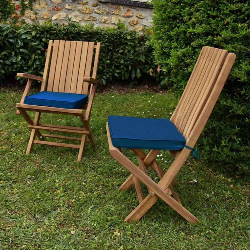 Coussin bleu marine pour chaises et fauteuils pliants - Bleu Marine
