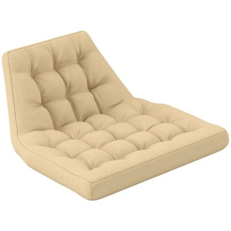 Coussin siège 120x100x8cm avec dossier - Épais 8cm, déperlant - Pour fauteuil à bascule, panier suspendu - Beige