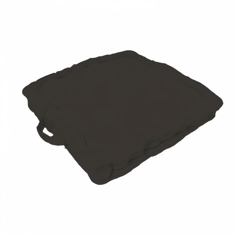Coussin tapissier en coton 50x50x10 cm PANAMA anthracite, par Soleil d'Ocre