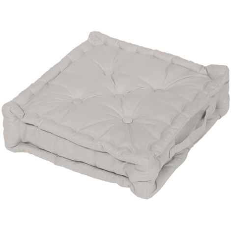 Coussin tapissier Panama en coton - L 50 x l 50 x H 10 cm - Beige - Livraison gratuite
