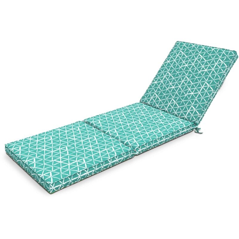 Coussin transat 186x60x5cm - Vert/Blanc - Vert