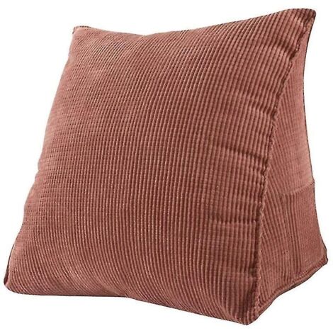 Coussin triangulaire en forme de coin, coussin de lecture pour dossier de lit, coussin de positionnement pour dossier de lit, canapé, chaise de bureau (15,75 1 - Marron)