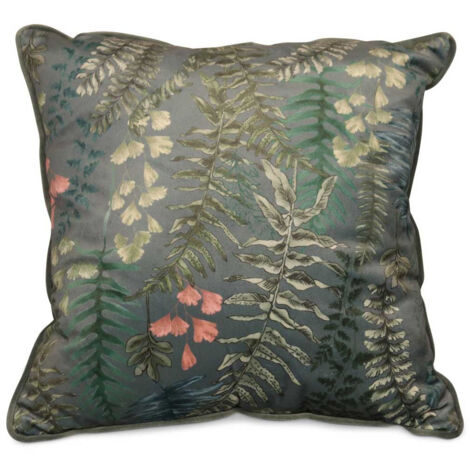 Coussin Velours motif coloré thym avec garnissage