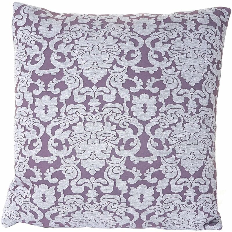 Coussin violet style baroque 45x45 cm déhoussable DEC04081