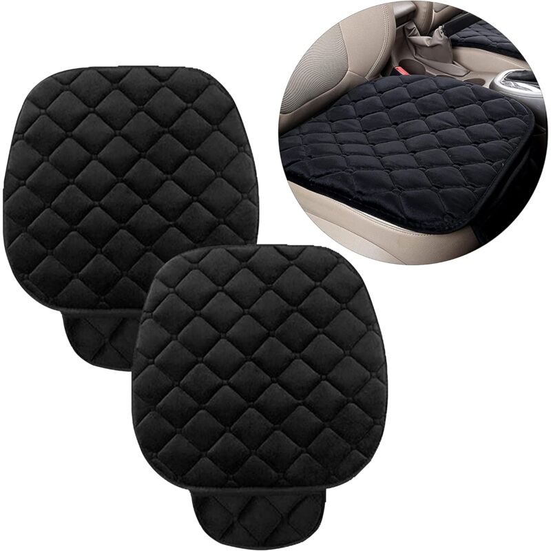 Coussin Voiture Siege, 2 pièces Coussin Siège Voiture Avant en Peluche, Protection Siege Voiture Antidérapant, Doux, Respirant, Coussin de Siège pour