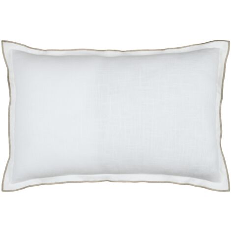 Coussin volant plat feston noir coton Blanc 40x60 cm