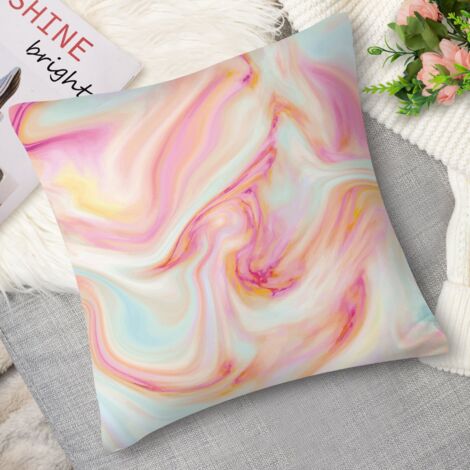 Coussin with effet marbré rose, 40x40 cm