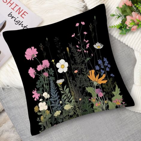 Coussin with fleurs dessinées main