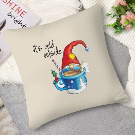 Coussin with gnome et flocons argent