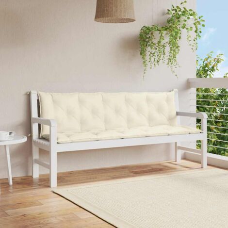 Coussin,Coussin de siège confortable de banc de jardin blanc crème 180 cm tissu oxford -FV45509