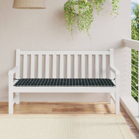 Coussin,Coussin de siège confortable de banc de jardin carreaux noir 150x50x3cm tissu oxford -FV98048