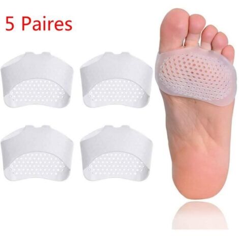 Coussinet Plantaire Gel, Coussin en silicone à l\'avant-pied, Coussin Gel Pieds, Respirants et Confortable, Pour Homme Femme 5Paire