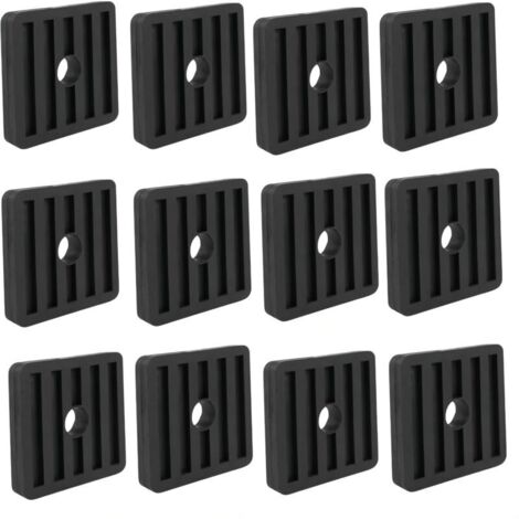 Coussinets anti-vibrations pour climatisation, isolateurs de vibrations en caoutchouc, amortisseurs de vibrations carrés en caoutchouc (12 pièces)