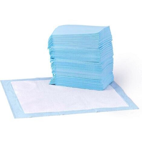 Coussinets d'apprentissage de la propreté économiques bleus (33 cm x 45 cm) pour chiots, anti-pipi, super absorbants et à séchage rapide, 100 unités