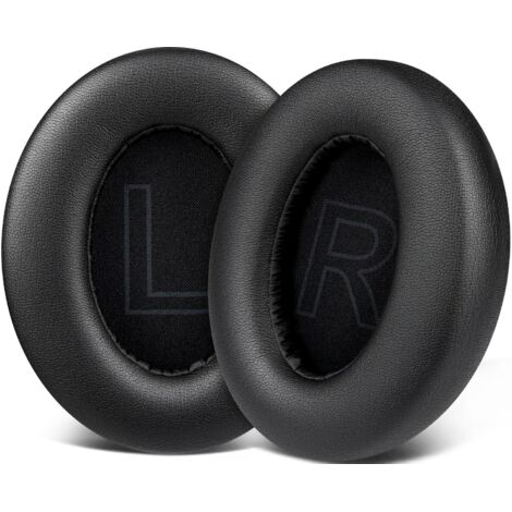 Coussinets de Rechange pour Anker Soundcore Life 2 (Non Compatibles avec Life 2 Neo)/Q20/Q20+/Q20I/Q20BT Casques, Coussinets d’Oreille en Cuir Protéiné Plus Doux, Mousse d’Isolation Phonique Noir