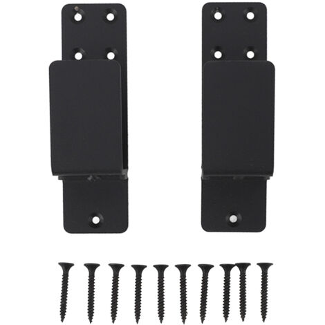 Coussinets de Sécurité Door Barricade Brackets Set 2 Pièces en U Support Barre 2x4 Carbone pour Garage Hangar Installation Facile Noirs