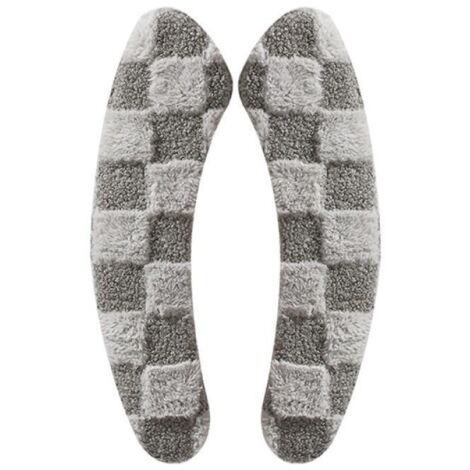 Coussinets de siège de toilette en peluche épaisse, universels, adhésifs et lavables, pour l'hiver (gris)