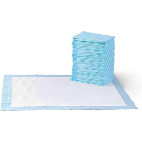 Coussinets d'urine bleus (45 cm x 60 cm) pour chiots, anti-fuites, super absorbants, séchage rapide, apprentissage de la propreté, 50 unités