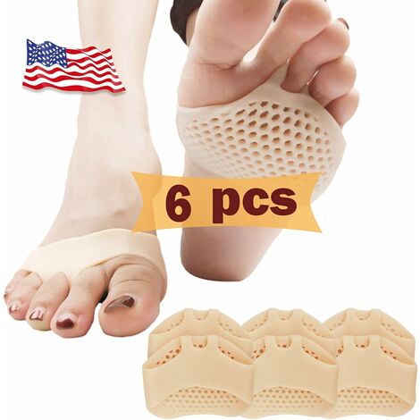 Coussinets Metatarsiens, Coussinet Plantaire Gel (6 PCS) Nouveau Matériel, Coussin Gel Pieds, Respirants et Confortable, Soulager la Douleur Plantaire, Mortons Neuroma, Pour Homme et Femme