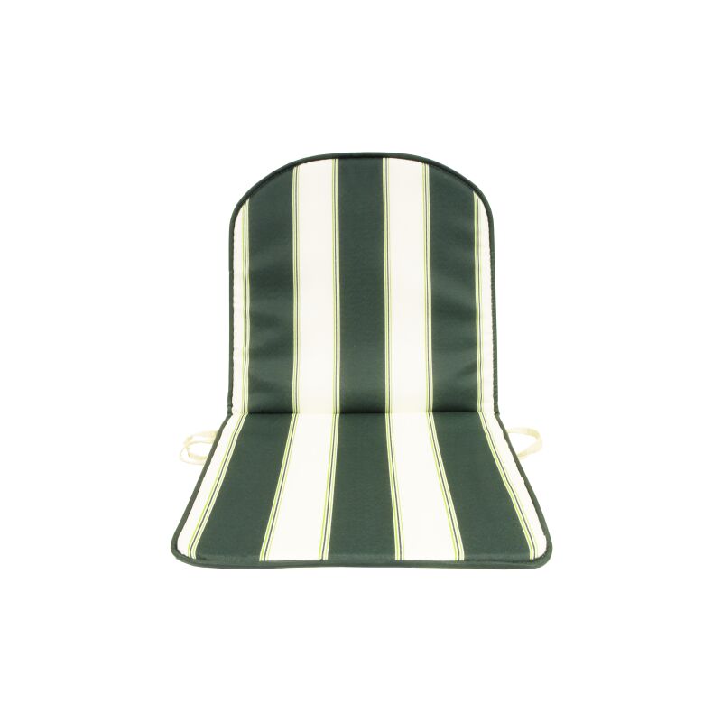 Coussins avec dossier bas pour chaises et fauteuils polyester et coton cm 80x42x2 avec rembourrage 8 pcs raye' vert pour jardin exte'rieur