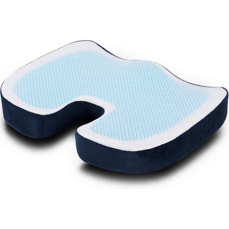 Ymyny - Coussins coccyx avec gel, coussins de siège en mousse à mémoire de forme, chaises de bureau ergonomiques et coussins de voiture