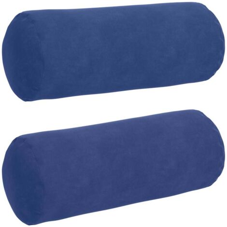 Coussins d'accent 2 pcs Bleu police Ø 15 x 40 cm