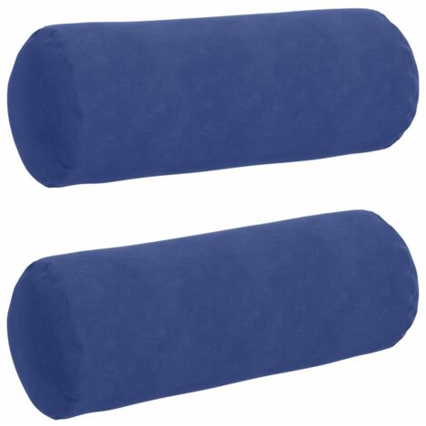 Coussins d'accent 2 pcs Bleu police Ø 25 x 70 cm