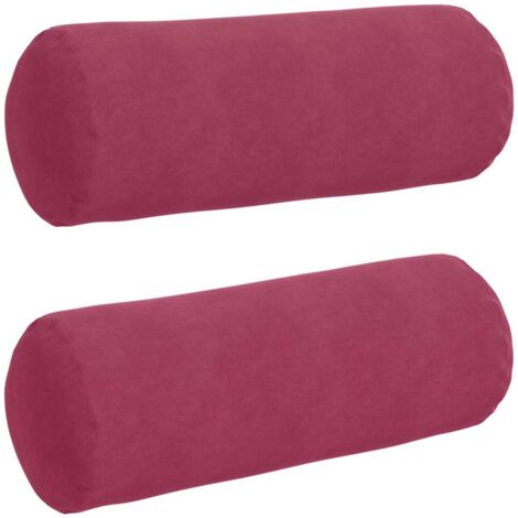 Coussins d'accent 2 pcs Bordeaux Ø 25 x 70 cm