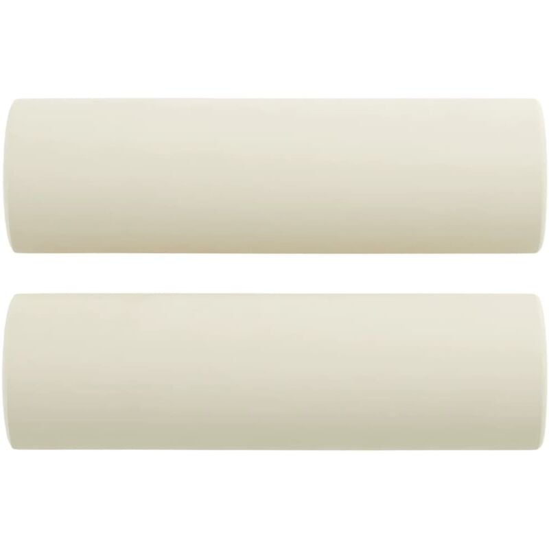 Coussins décoratifs lot de 2 Crème Ø15x50 cm Velours vidaXL