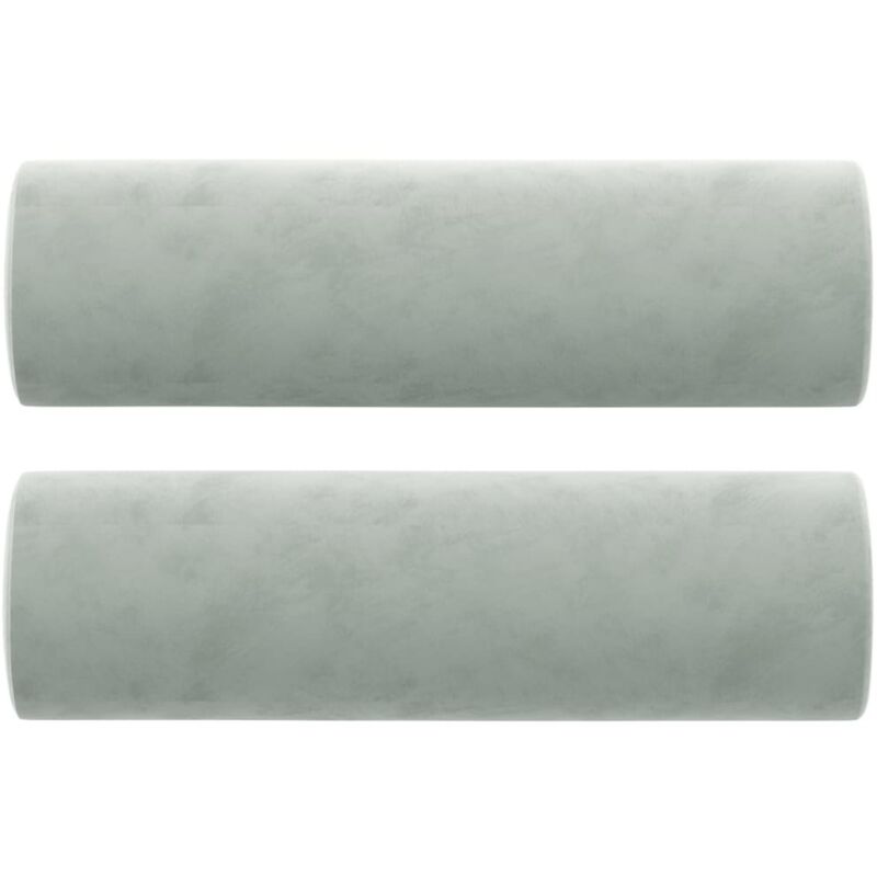 Vidaxl - Coussins décoratifs lot de 2 Gris clair Ø15x50 cm Velours