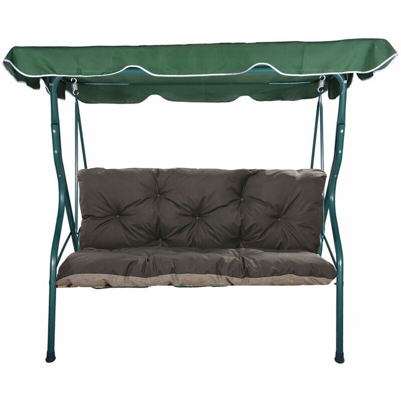 Setgarden - Coussins de balancelle extérieur 160 x 50 x 50cm, coussins pour balancelle 3 places Noir