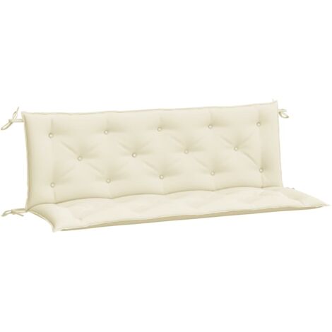 Coussins de banc de jardin lot de 2 blanc crème tissu Oxford