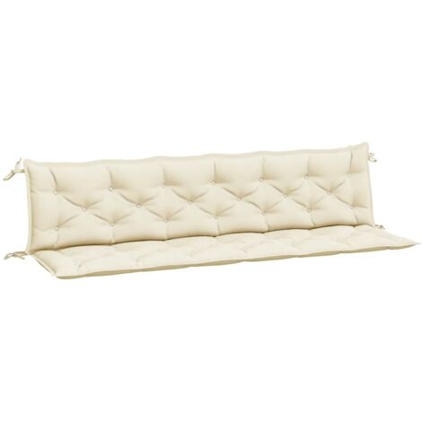 Coussins de banc de jardin lot de 2 blanc crème tissu Oxford