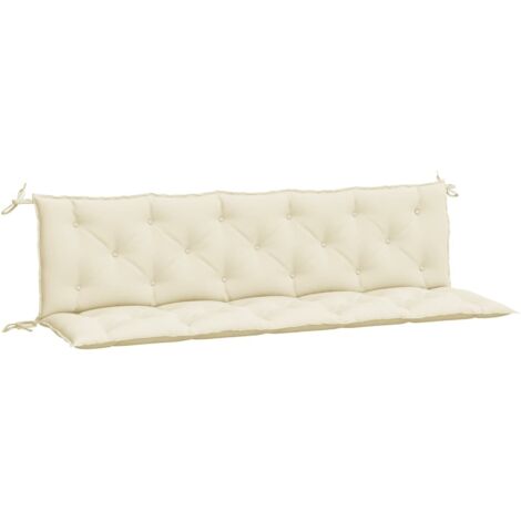 Coussins de banc de jardin lot de 2 blanc crème tissu Oxford