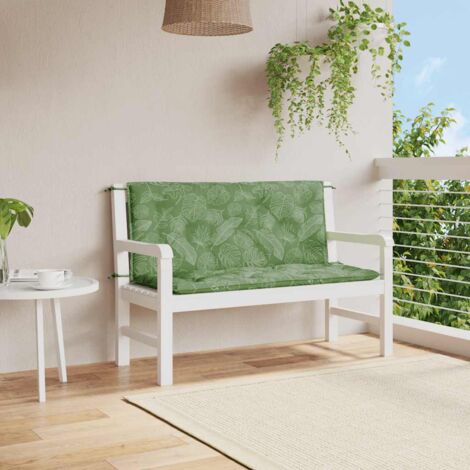 Coussins de banc de jardin lot de 2-Coussin de banquette de jardin motif de feuilles tissu 551324