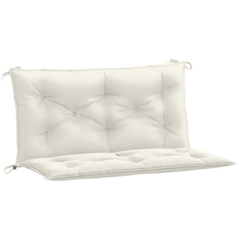 Coussins de banc de jardin lot de 2 crème mélangé tissu