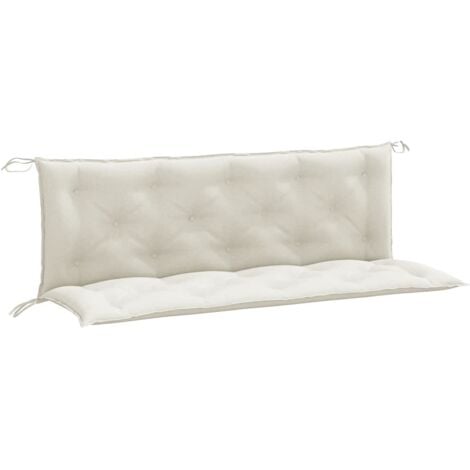 Coussins de banc de jardin lot de 2 crème mélangé tissu vidaXL