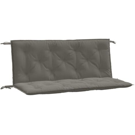 Coussins de banc de jardin lot de 2 gris foncé mélangé tissu