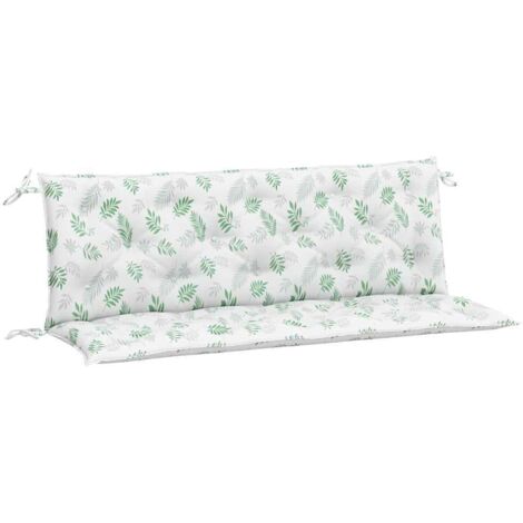 Coussins de banc de jardin lot de 2 motif de feuilles tissu