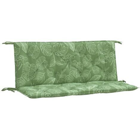 Coussins de banc de jardin lot de 2 motif de feuilles tissu