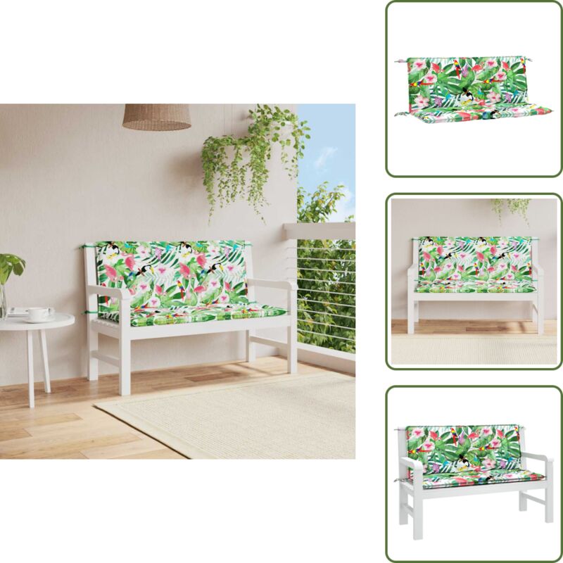 Coussins de banc de jardin lot de 2 multicolore 120x50x7 cm - Coussin De Banc - Coussin D'extérieur - Coussin Décoratif - Coussin Jardin - Housse De