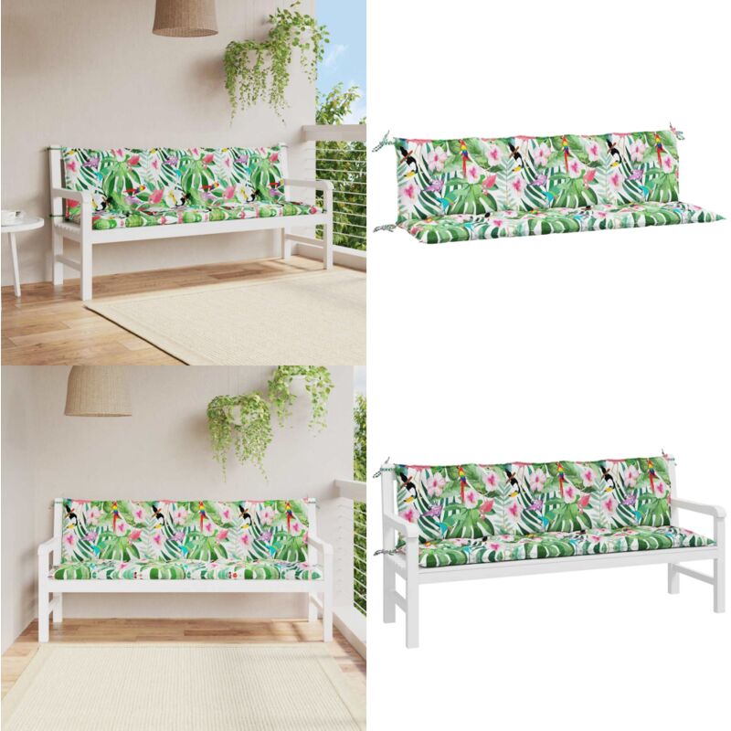 Coussins de banc de jardin lot de 2 multicolore tissu Oxford - Coussin De Banc - Coussin D'extérieur - Coussin Décoratif - Housse De Coussin