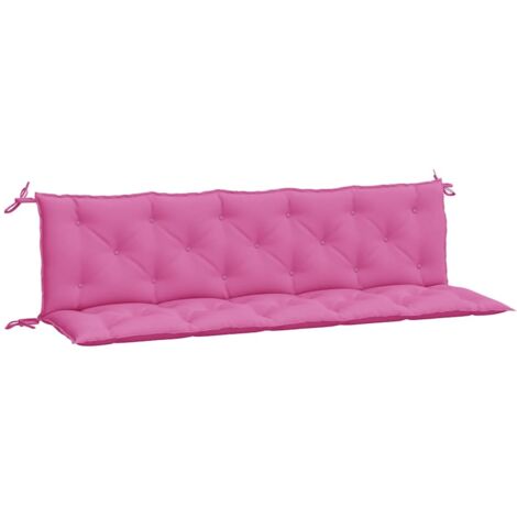 Coussins de banc de jardin lot de 2 rose tissu Oxford